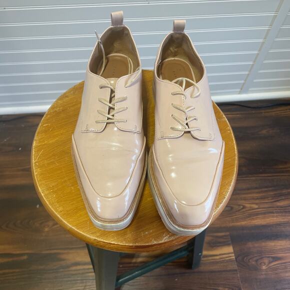 Zara Trafaluc Pale Pink Platform Lace Up Oxfords/Loafers - Picture 2 of 13